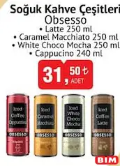 Obsesso Soğuk Kahve Çeşitleri 250 ml Obsesso Soğuk Kahve Çeşitleri 250 ml