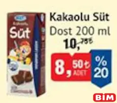 Dost Kakaolu Süt 200 ml Dost Kakaolu Süt 200 ml