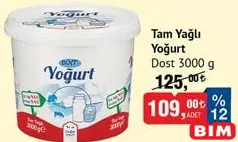 Dost Tam Yağlı Yoğurt 3000 g Dost Tam Yağlı Yoğurt 3000 g