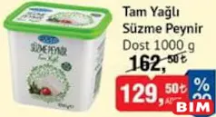 Dost Tam Yağlı Süzme Peynir 1000 g Dost Tam Yağlı Süzme Peynir 1000 g