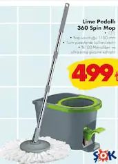 Lime Pedallı 360 Spin Mop