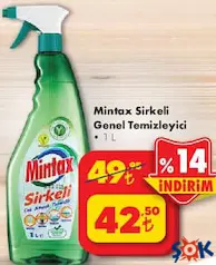 Mintax Sirkeli Genel Temizleyici 1 L