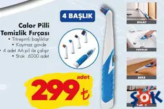 Calor Pilli Temizlik Fırçası 4 Başlık