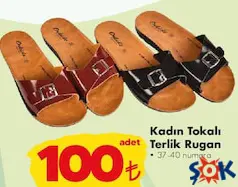 Kadın Tokalı Terlik Rugan