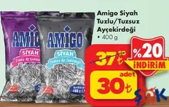 Amigo Siyah Tuzlu/Tuzsuz Ayçekirdeği 400 g