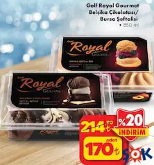 Golf Royal Gourmet Belçika Çikolatası/Bursa Şeftalisi Dondurma 850 ml