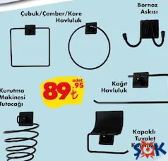 Kağıt Havluluk/Bornoz Askısı/Kurutma Makinesi Tutacağı/Kapaklı Tuvalet Kağıtlığı