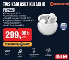 Polosmart PBS220 TWS Kablosuz Kulaklık Polosmart PBS220 TWS Kablosuz Kulaklık