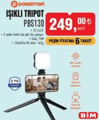 Polosmart PBS130 Işıklı Tripot Polosmart PBS130 Işıklı Tripot