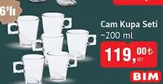 Glass İn Love 6'lı Cam Kupa Seti 200 ml Glass İn Love 6'lı Cam Kupa Seti 200 ml