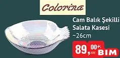 Colorina Cam Balık Şekilli Salata Kasesi 26 cm Colorina Cam Balık Şekilli Salata Kasesi 26 cm
