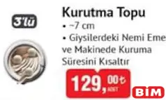 Kurutma Topu 7 cm 3'lü Kurutma Topu 7 cm 3'lü