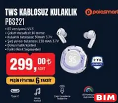 Polosmart PBS221 TWS Kablosuz Kulaklık Polosmart PBS221 TWS Kablosuz Kulaklık