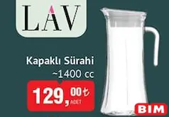 Lav Kapaklı Sürahi 1400 cc Lav Kapaklı Sürahi 1400 cc