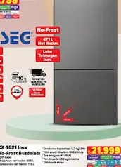 Seg CX 4821 İnox No-Frost Buzdolabı Seg CX 4821 İnox No-Frost Buzdolabı