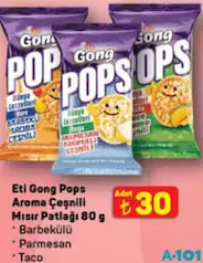 Eti Gong Pops Aroma Çeşnili Mısır Patlağı 80 g Eti Gong Pops Aroma Çeşnili Mısır Patlağı 80 g