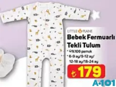 Little Plane Bebek Fermuarlı Tekli Tulum Little Plane Bebek Fermuarlı Tekli Tulum