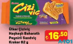 Ülker Çiziviç Haşhaşlı Baharatlı Peynirli Sandviç Kraker 82 g Ülker Çiziviç Haşhaşlı Baharatlı Peynirli Sandviç Kraker 82 g