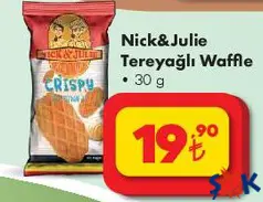 Nick&Julie Tereyağlı Waffle 30 g Nick&Julie Tereyağlı Waffle 30 g