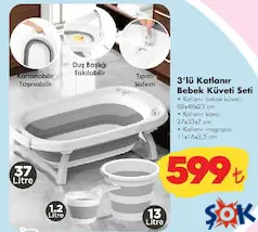 3'lü Katlanır Bebek Küveti Seti 3'lü Katlanır Bebek Küveti Seti