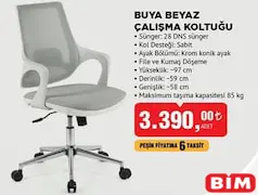 Ofisbazaar Buya Beyaz Çalışma Koltuğu