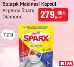 Asperox Sparx Diamond Bulaşık Makinesi Kapsül/Tablet 72'li Asperox Sparx Diamond Bulaşık Makinesi Kapsül/Tablet 72'li