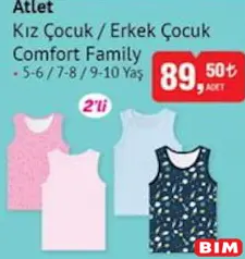 Comfort Family Atlet Kız Çocuk / Erkek Çocuk 2'li Comfort Family Atlet Kız Çocuk / Erkek Çocuk 2'li