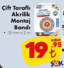 Boss Tape Çift Taraflı Akrilik Montaj Bandı 18 mm x 2 m Boss Tape Çift Taraflı Akrilik Montaj Bandı 18 mm x 2 m