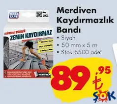 Boss Tape Merdiven Kaydırmazlık Bandı Siyah 50 mm x 5 m Boss Tape Merdiven Kaydırmazlık Bandı Siyah 50 mm x 5 m