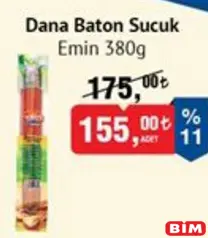 Emin Dana Baton Sucuk 380 g Emin Dana Baton Sucuk 380 g