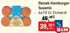 Ekmecik Ekmek Hamburger Susamlı 6x70 gr Ekmecik Ekmek Hamburger Susamlı 6x70 gr