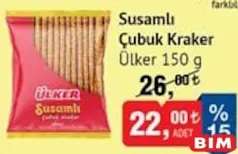 Ülker Susamlı Çubuk Kraker 150 g Ülker Susamlı Çubuk Kraker 150 g