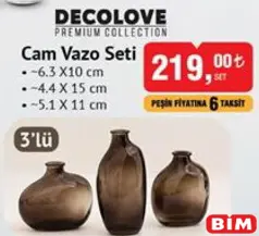 Decolove Cam Vazo Seti 3'lü Decolove Cam Vazo Seti 3'lü
