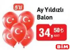 Ay Yıldızlı Balon 5'li Ay Yıldızlı Balon 5'li