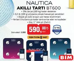 Nautica BT600 Akıllı Tartı / Baskül Nautica BT600 Akıllı Tartı / Baskül