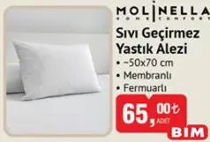 Molinella Sıvı Geçirmez Yastık Alezi 50x70 cm Molinella Sıvı Geçirmez Yastık Alezi 50x70 cm