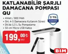 QU Katlanabilir Şarjlı Damacana Pompası QU Katlanabilir Şarjlı Damacana Pompası