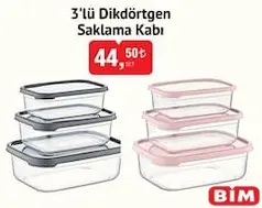 3'lü Dikdörtgen Saklama Kabı 3'lü Dikdörtgen Saklama Kabı