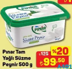 Pınar Tam Yağlı Süzme Peynir 500 g Pınar Tam Yağlı Süzme Peynir 500 g