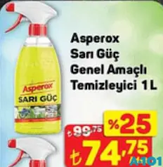 Asperox Sarı Güç Genel Amaçlı Temizleyici 1 L Asperox Sarı Güç Genel Amaçlı Temizleyici 1 L