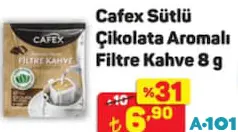 Cafex Sütlü Çikolata Aromalı Filtre Kahve 8 g Cafex Sütlü Çikolata Aromalı Filtre Kahve 8 g