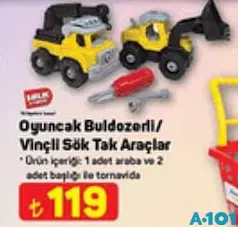Birlik Oyuncak Buldozerli/Vinçli Sök Tak Araçlar Birlik Oyuncak Buldozerli/Vinçli Sök Tak Araçlar