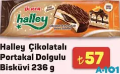 Ülker Halley Çikolatalı Portakal Dolgulu Bisküvi 236 g Ülker Halley Çikolatalı Portakal Dolgulu Bisküvi 236 g