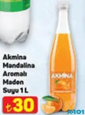 Akmina Mandalina Aromalı Maden Suyu 1 L Akmina Mandalina Aromalı Maden Suyu 1 L