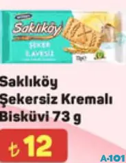 Ülker Saklıköy Şekersiz Kremalı Bisküvi 73 g Ülker Saklıköy Şekersiz Kremalı Bisküvi 73 g
