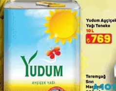 Yudum Ayçiçek Yağı Teneke 10 L Yudum Ayçiçek Yağı Teneke 10 L