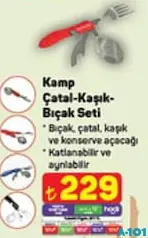 Kamp Çatal-Kaşık-Bıçak Seti Kamp Çatal-Kaşık-Bıçak Seti