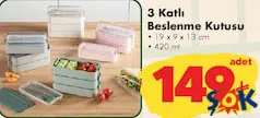 3 Katlı Beslenme Kutusu 420 ml 3 Katlı Beslenme Kutusu 420 ml