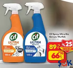 Cif Sprey Ultra Hız Banyo/Mutfak 1000 ml Cif Sprey Ultra Hız Banyo/Mutfak 1000 ml