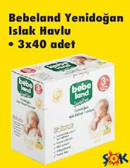 Bebeland Yenidoğan Islak Havlu 3x40 Adet Bebeland Yenidoğan Islak Havlu 3x40 Adet